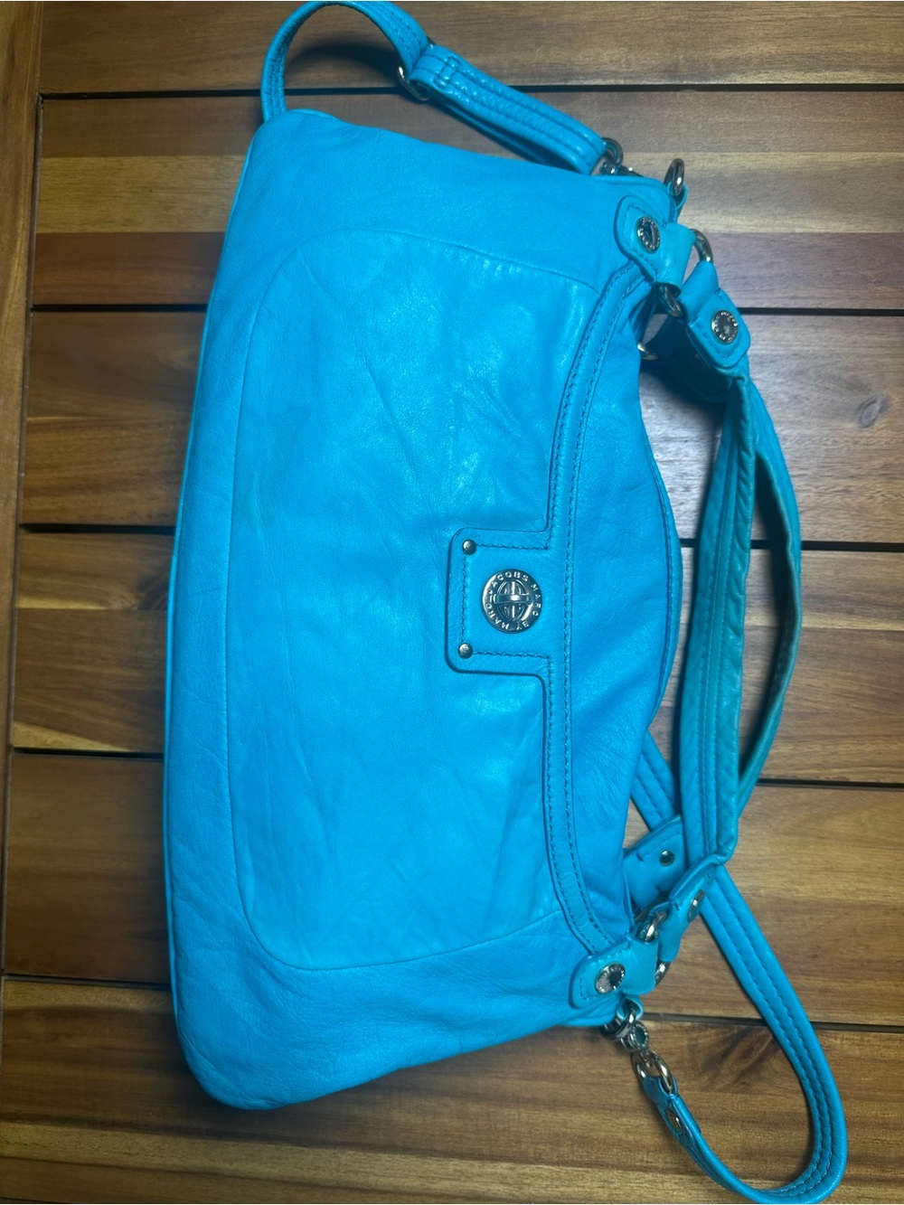 Marc by Marc Jacobs Turquoise Soft Leather Shoulder Bag - Picture 2 of 10